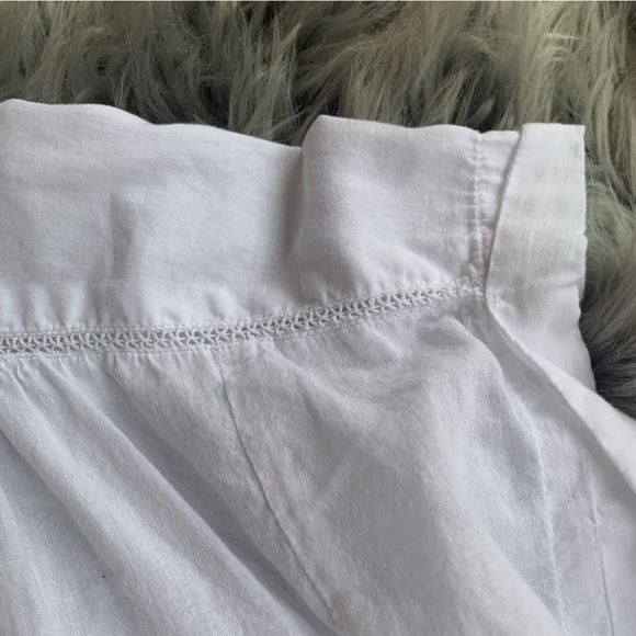 Sundance Tensift White Blouse Women M Cotton Boho Rolled Sleeve Front Button - Picture 8 of 8